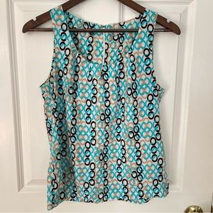 Dana Buchman Circle Print Sleeveless Blouse